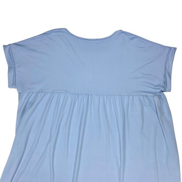 Charlotte Avery Dress Sz XL Blue Short Sleeve V Neck Oversize Comfy Loungewear - Picture 7 of 16